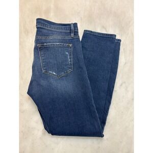 FRAME Le Garcon Skinny Jeans Dark Wash Distressed Pockets Size 26